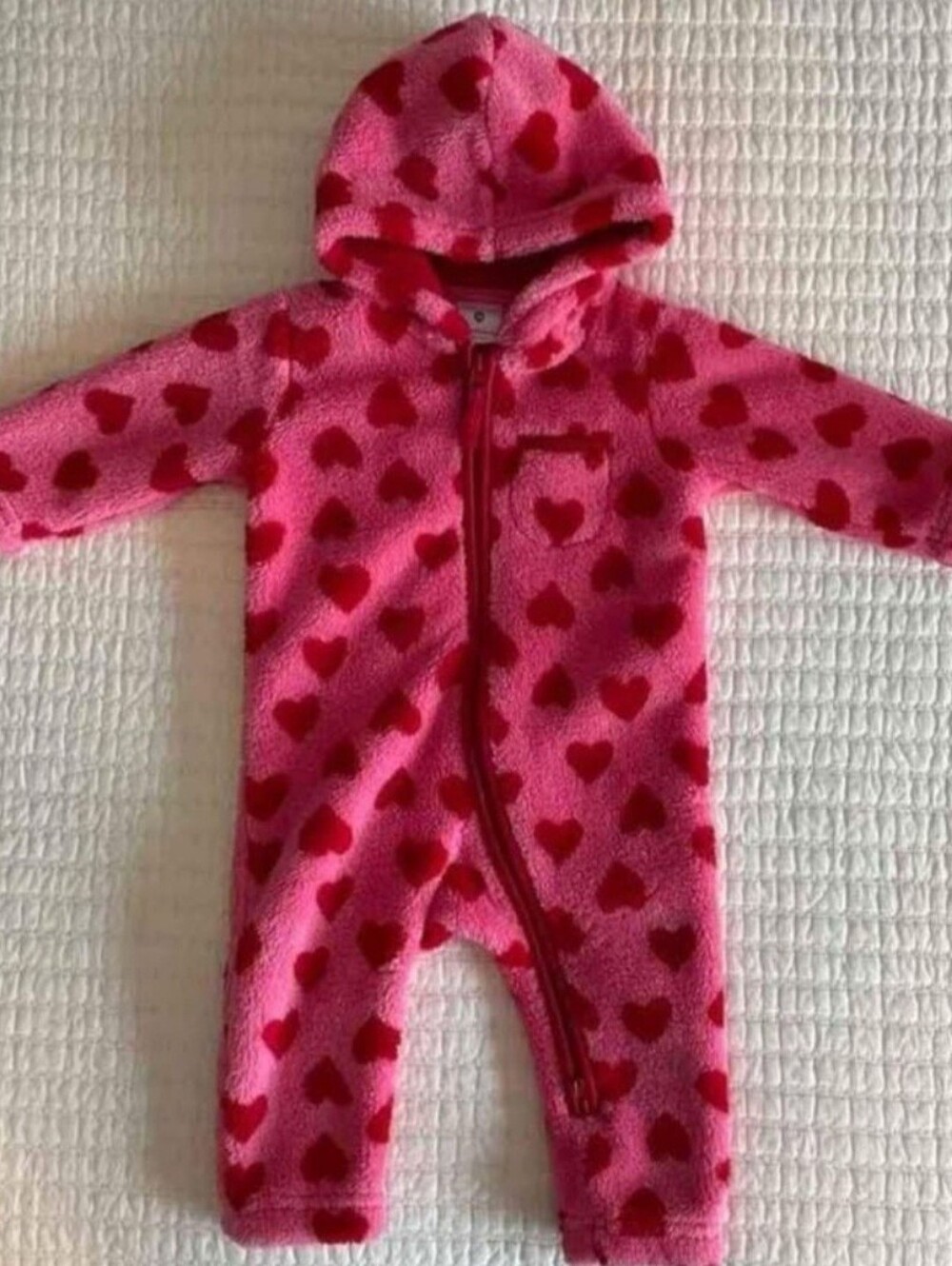 {Hanna Andersson} Heart Marshmallow Fleece Bunting Pajamas